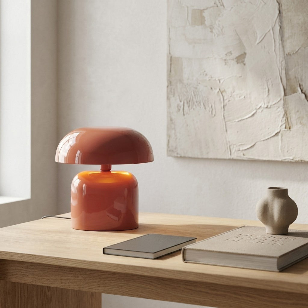Lámpara de mesa metal naranja oscuro brillante 37x26x37 cm E27- LLLS0415