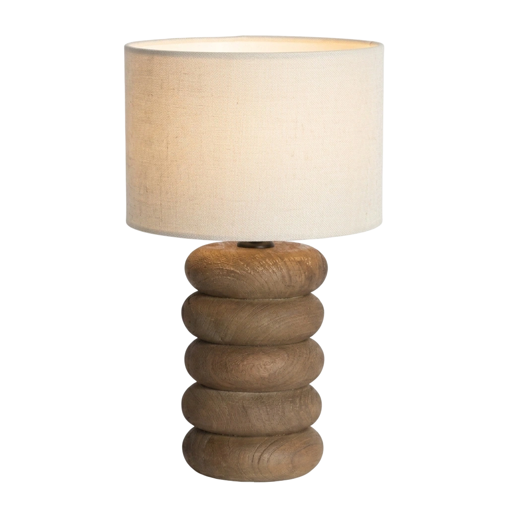 Lámpara de sobremesa madera gris marrón oscuro Ø12x21 cm  E27 - LLLS0416
