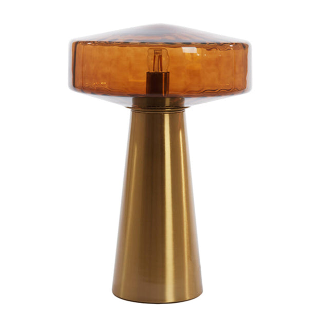 Lámpara de mesa Ø30x45 cm  vidrio marrón+oro - LLLS0418