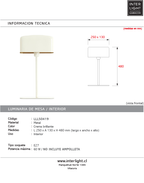 Lámpara de mesa 25x13x48 cm  crema brillante - LLLS0419
