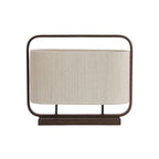 Lámpara de mesa metal marrón textil crema 45x15x37,5 cm 2 luces E27 - LLLS0420