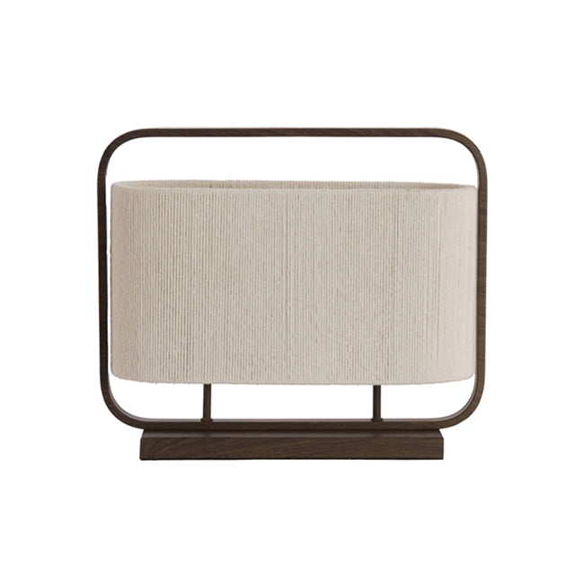 Lámpara de mesa metal marrón textil crema 45x15x37,5 cm 2 luces E27 - LLLS0420