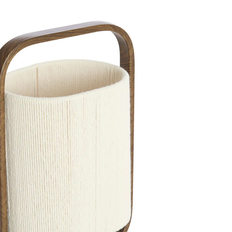 Lámpara de mesa metal marrón textil crema 22,5x15x37,5 cm E27 - LLLS0403