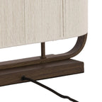 Lámpara de mesa metal marrón textil crema 45x15x37,5 cm 2 luces E27 - LLLS0420