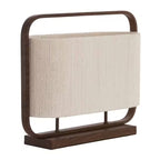 Lámpara de mesa metal marrón textil crema 45x15x37,5 cm 2 luces E27 - LLLS0420