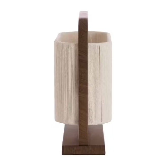 Lámpara de mesa metal marrón textil crema 45x15x37,5 cm 2 luces E27 - LLLS0420
