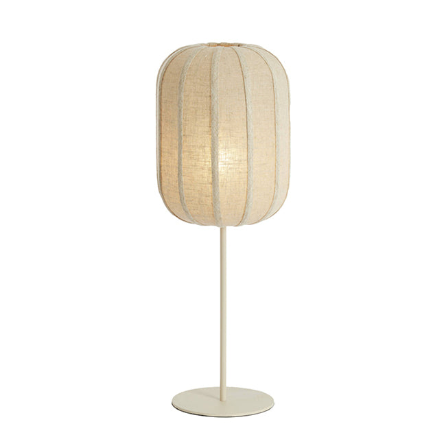 Lámpara de mesa metal crema pantalla textil natural Ø25x70 cm E27- LLLS0422