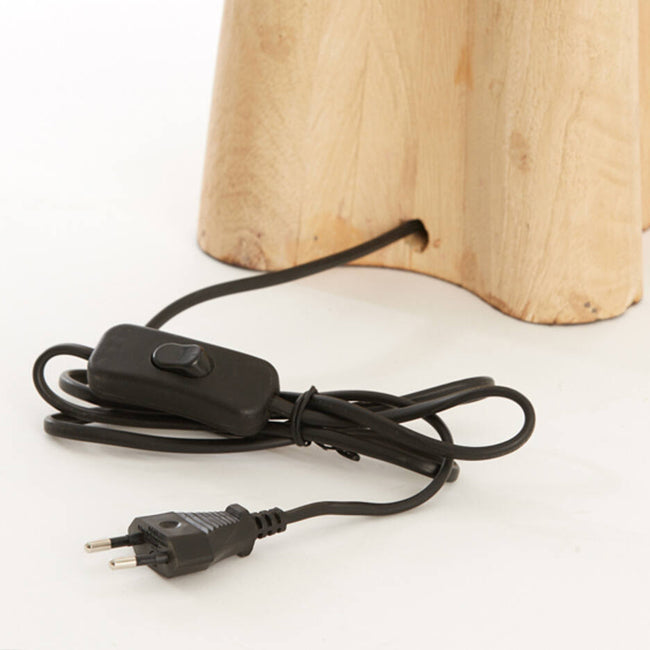 Lámpara de mesa madera natural mate Ø15x15x40 cm  E27 - LLLS0425