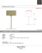 Lámpara de mesa metal taupe 25x13x48 cm E27 - LLLS0426