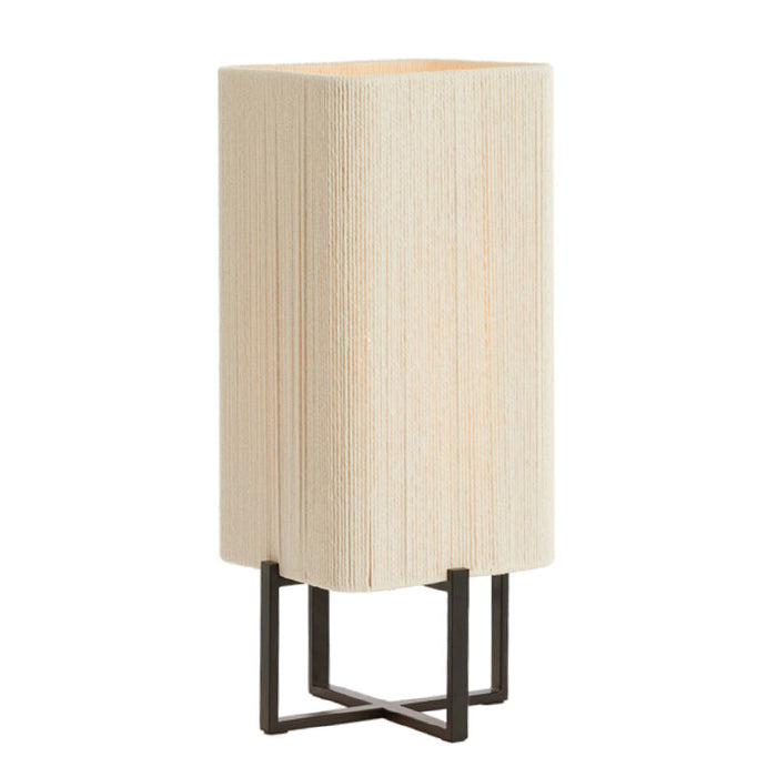 Lámpara de mesa metal negro mate cuerda crema 21,5x21,5x50,5 cm E27 - LLLS0429