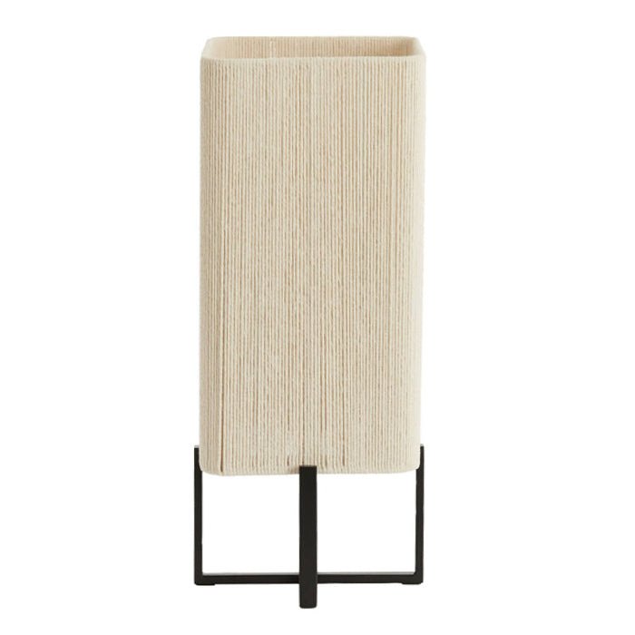 Lámpara de mesa metal negro mate cuerda crema 21,5x21,5x50,5 cm E27 - LLLS0429