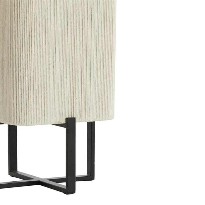 Lámpara de mesa metal negro mate cuerda crema 21,5x21,5x50,5 cm E27 - LLLS0429