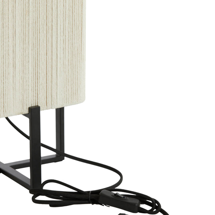 Lámpara de mesa metal negro mate cuerda crema 21,5x21,5x50,5 cm E27 - LLLS0429