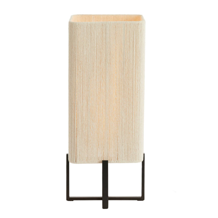 Lámpara de mesa metal negro mate cuerda crema 21,5x21,5x50,5 cm E27 - LLLS0429