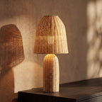 Lámpara de mesa ratán natural Ø28,5x60 cm E27 - LLLS0430