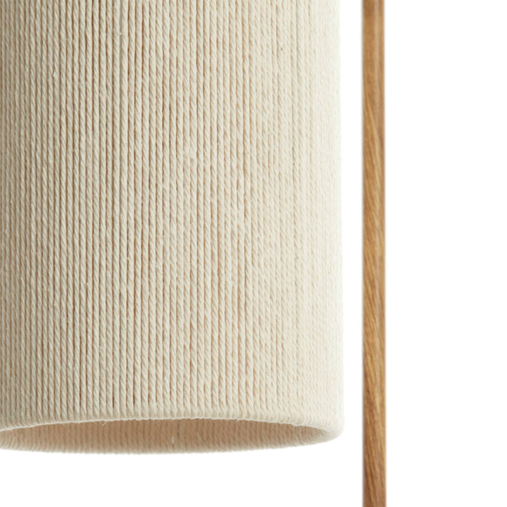 Lámpara de mesa 26x20x59,5 cm estampado madera natural+cuerda crema - LLLS0432
