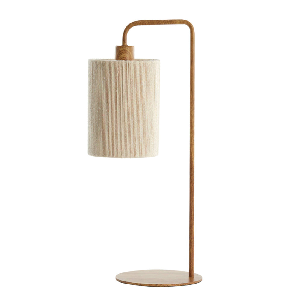 Lámpara de mesa 26x20x59,5 cm estampado madera natural+cuerda crema - LLLS0432