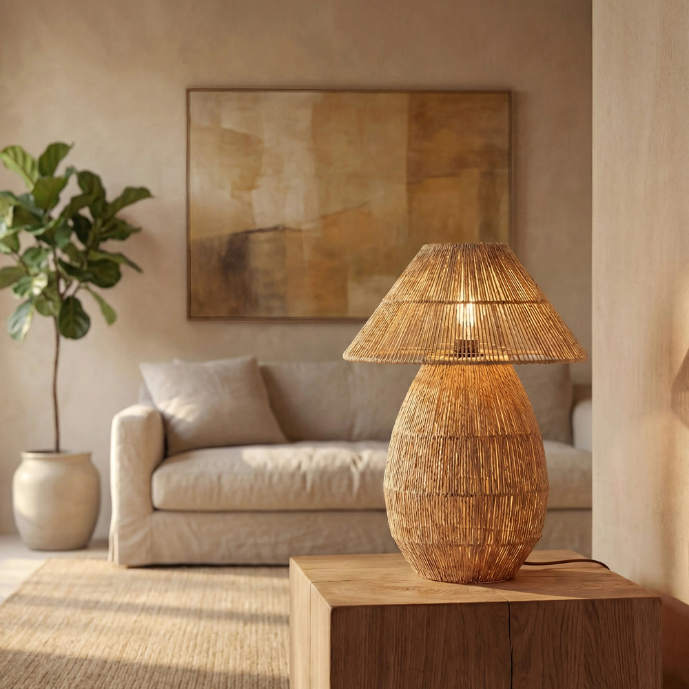 Lámpara de mesa yute natural Ø40x55 cm E27 - LLLS0433