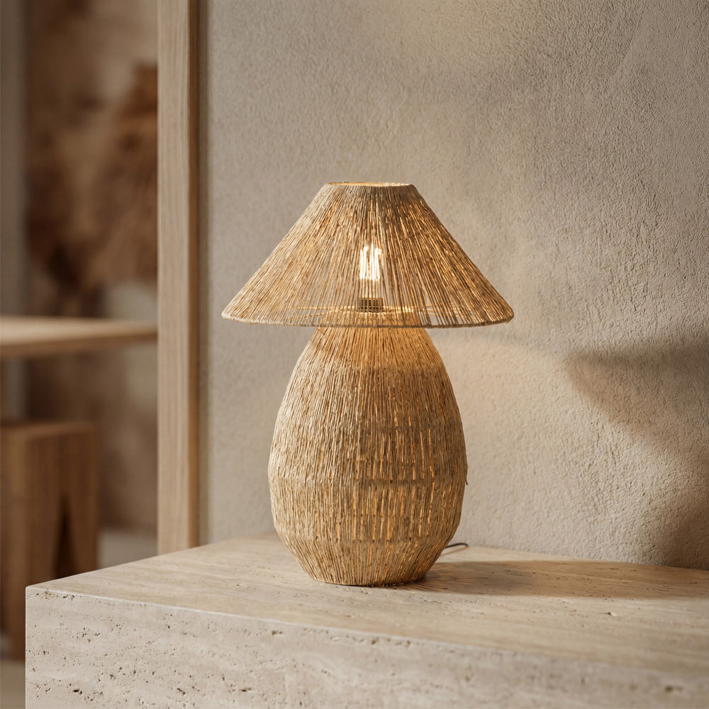 Lámpara de mesa yute natural Ø40x55 cm E27 - LLLS0433