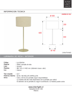 Lámpara de sobremesa metal dorado Ø14x46 cm E27  - LLLS0434