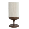 Lámpara de mesa estampado madera café oscuro cuerda crema Ø22,5x50 cm E27 - LLLS0435