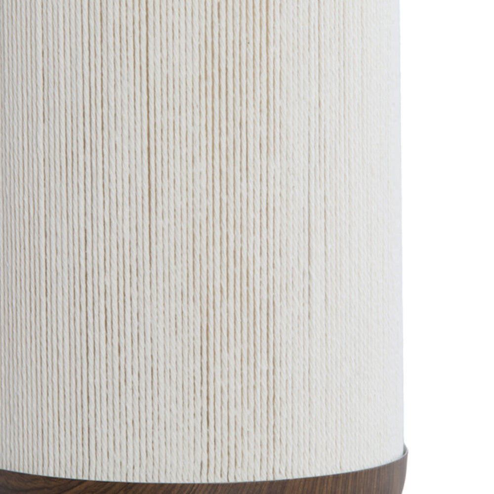 Lámpara de mesa estampado madera café oscuro cuerda crema Ø22,5x50 cm E27 - LLLS0435