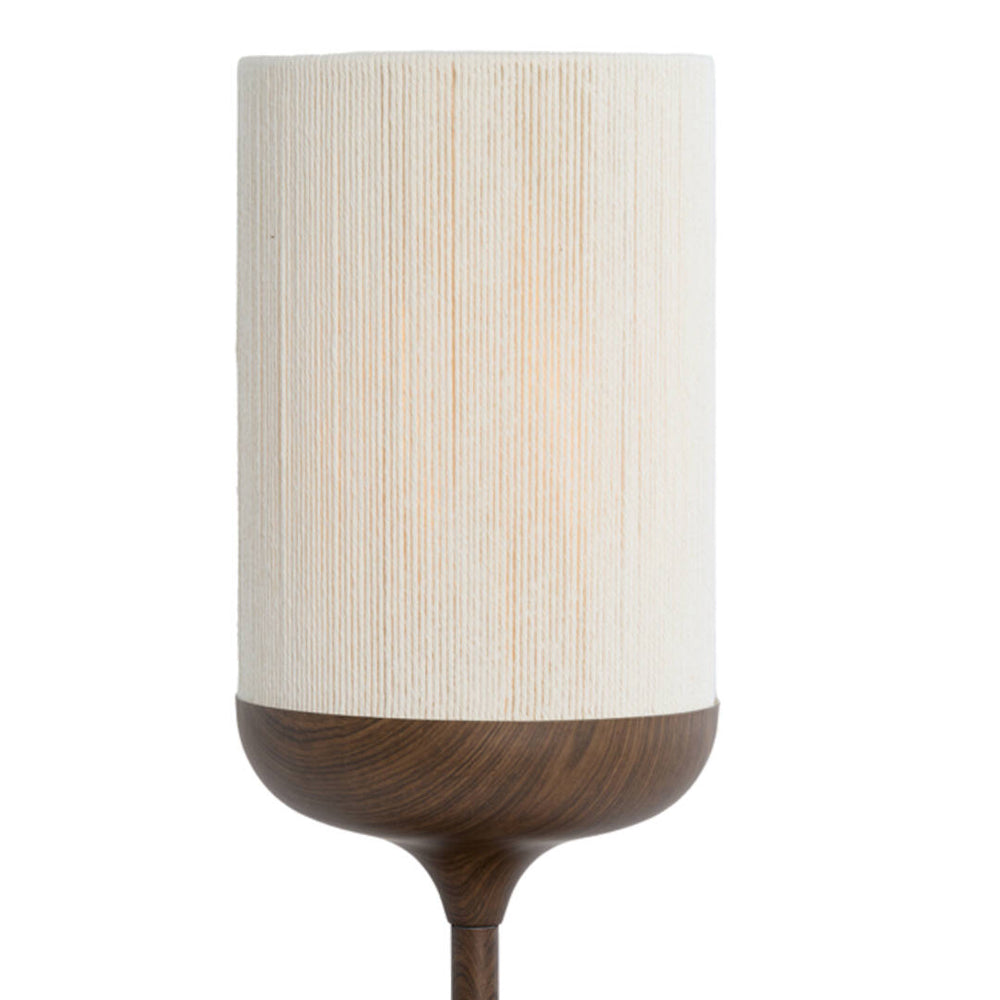 Lámpara de mesa estampado madera café oscuro cuerda crema Ø22,5x50 cm E27 - LLLS0435