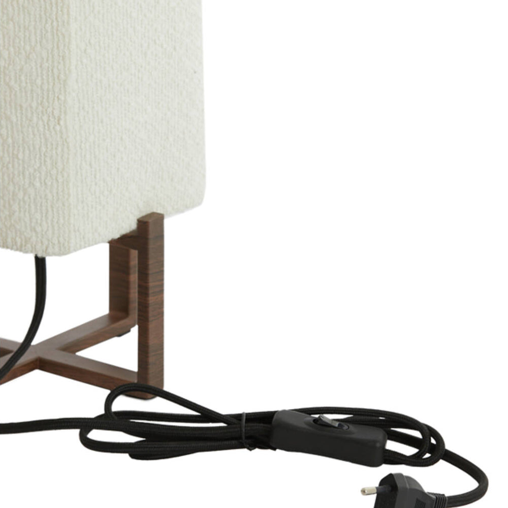 Lámpara de mesa textil bouclé metal estampado 16,5x16,5x39 cm E27 - LLLS0438