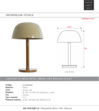 Lámpara de mesa arena café Ø30x48 cm E27 - LLLS0442