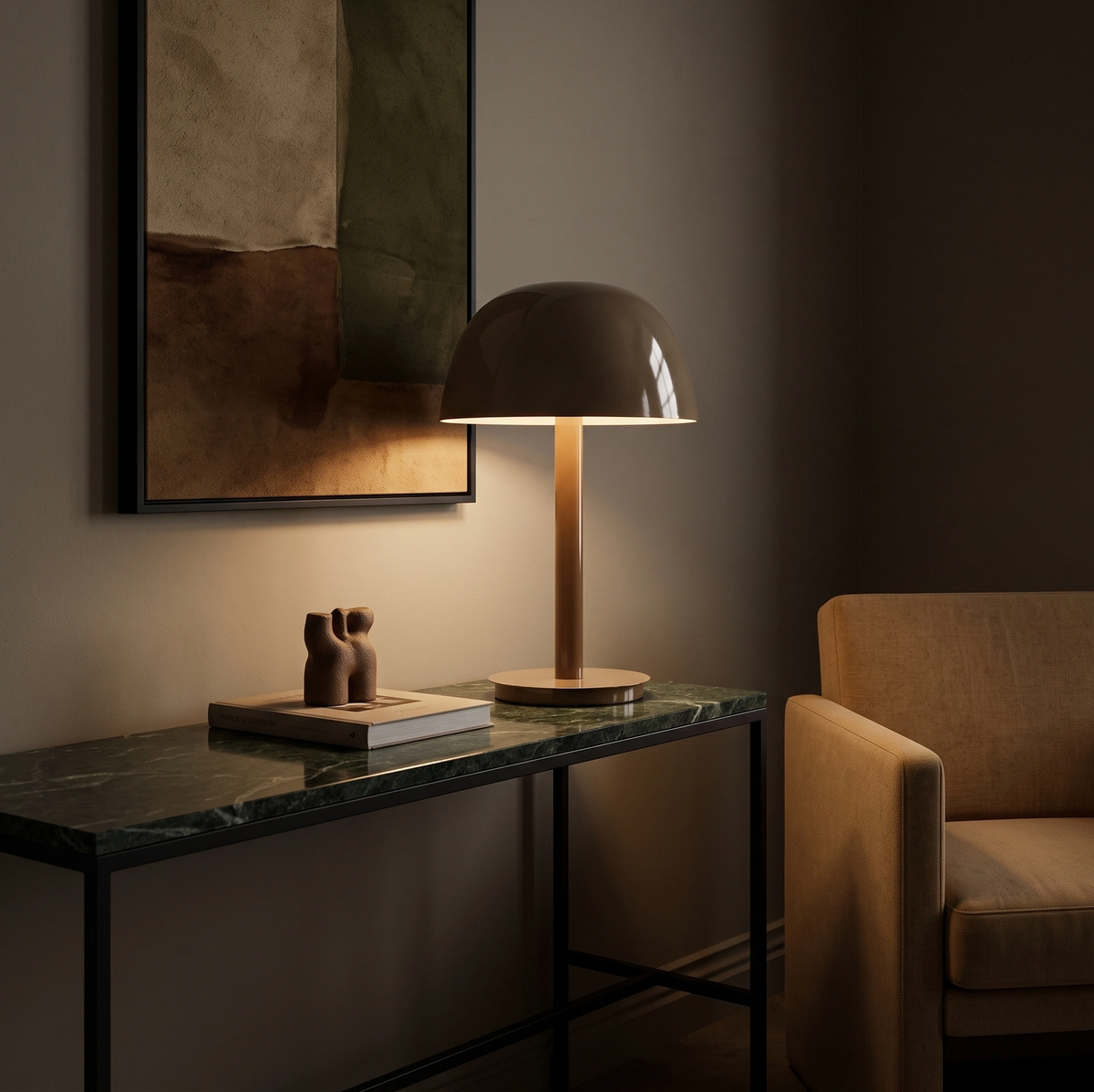 Lámpara de mesa arena café Ø30x48 cm E27 - LLLS0442