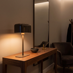Lámpara de mesa café oscuro brillante L25xH48 cm E27 - LLLS0447