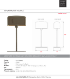 Lámpara de mesa café oscuro brillante L25xH48 cm E27 - LLLS0447