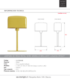 Lámpara de mesa metal ocre amarillo brillante L20xH36 cm E27 - LLLS0448