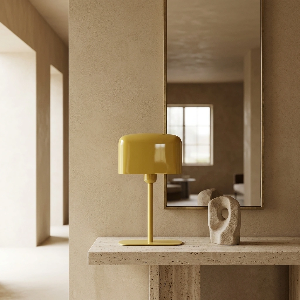 Lámpara de mesa metal ocre amarillo brillante L20xH36 cm E27 - LLLS0448