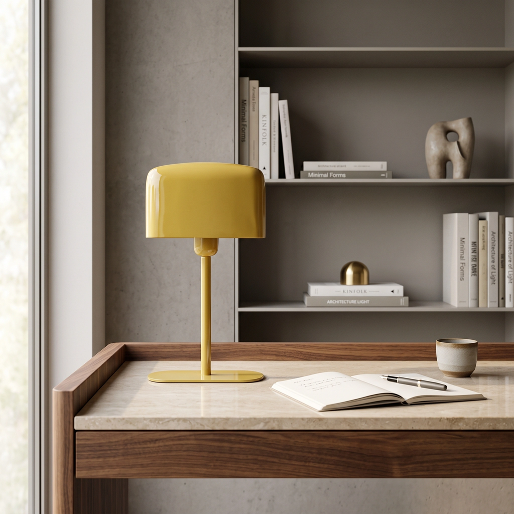 Lámpara de mesa metal ocre amarillo brillante L20xH36 cm E27 - LLLS0448