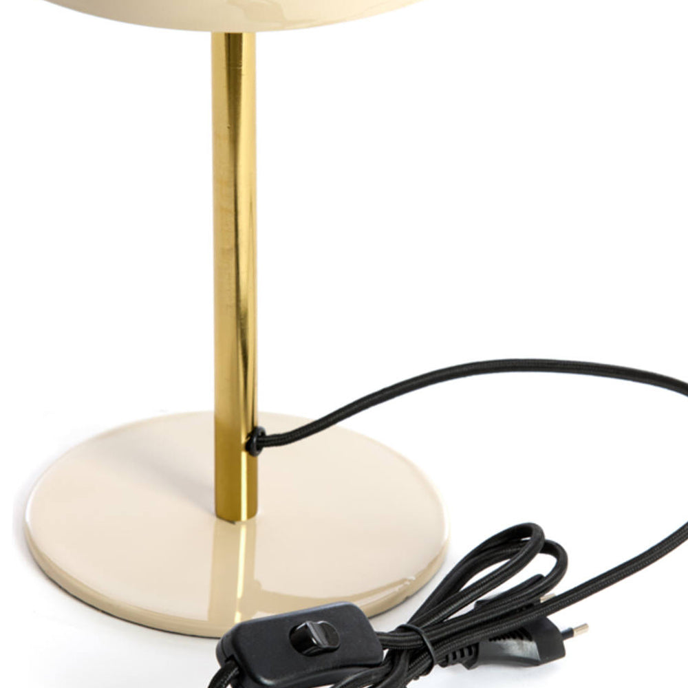 Lámpara de mesa beige brillante oro Ø22x34 cm E27 - LLLS0456