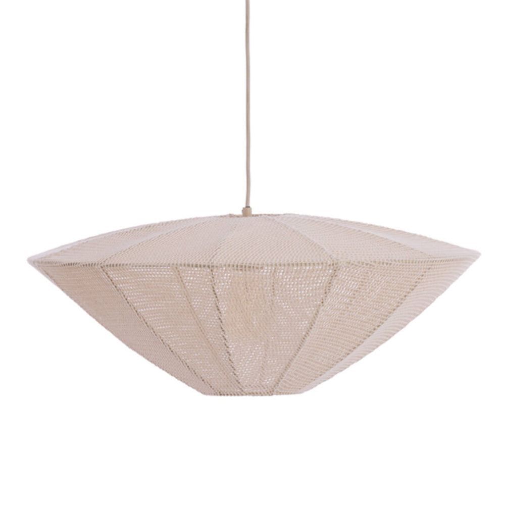 Lámpara colgante textil crema Ø60x25 cm E27 - LLLC0649