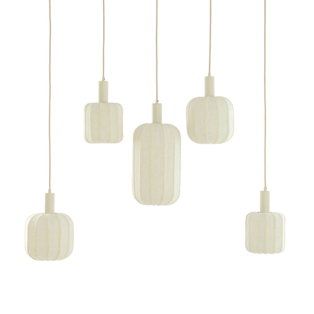Lámpara colgante lino crema 5L 105x19,5x123 cm E27 - LLLC0650