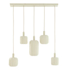 Lámpara colgante lino crema 5L 105x19,5x123 cm E27 - LLLC0650