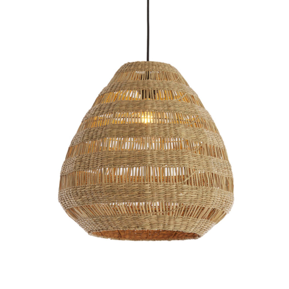 Lámpara colgante fibra vegetal natural tejida Ø47x46 cm E27 - LLLC0655