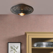 Cargar imagen en el visor de la galería, Plafón metal negro Ø40x17 cm E27 - LLPL0003
