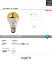 Cargar imagen en el visor de la galería, Ampolleta luz cálida  E27 Ø 6 cm dimeable  LED 5W - LUAM0010
