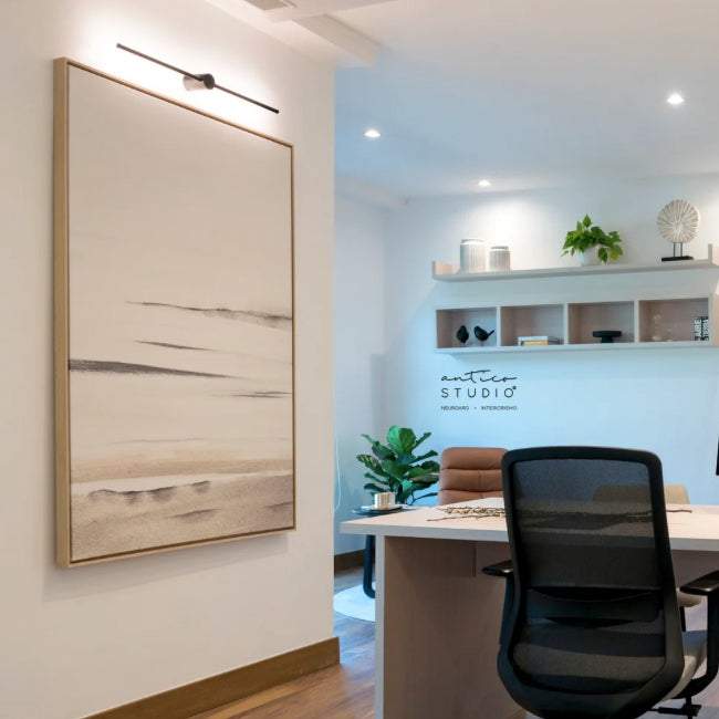 Apliqué aluminio negro luz indirecta 90x72 cm LED 10W - LUAP0072