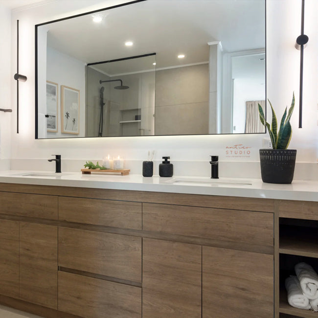 Apliqué aluminio negro luz indirecta 90x72 cm LED 10W - LUAP0072