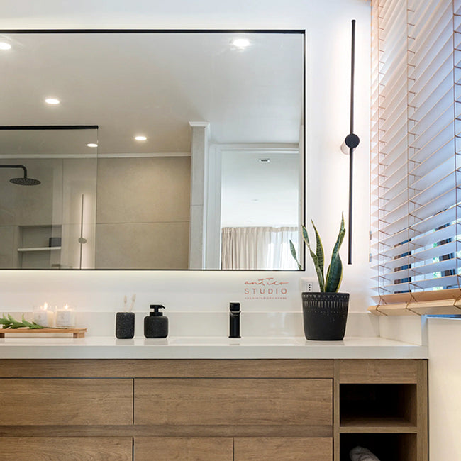 Apliqué aluminio negro luz indirecta 90x72 cm LED 10W - LUAP0072