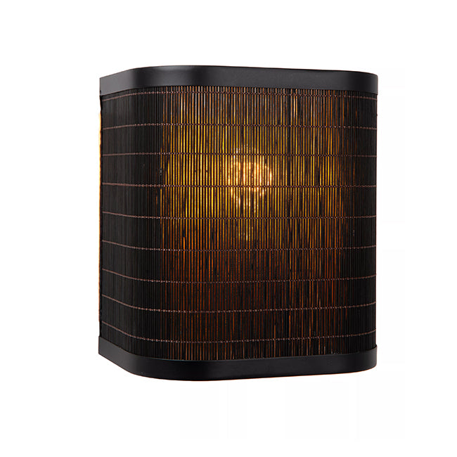 Apliqué metal bammbú negro 18x13x20 cm E27 - LUAP0111