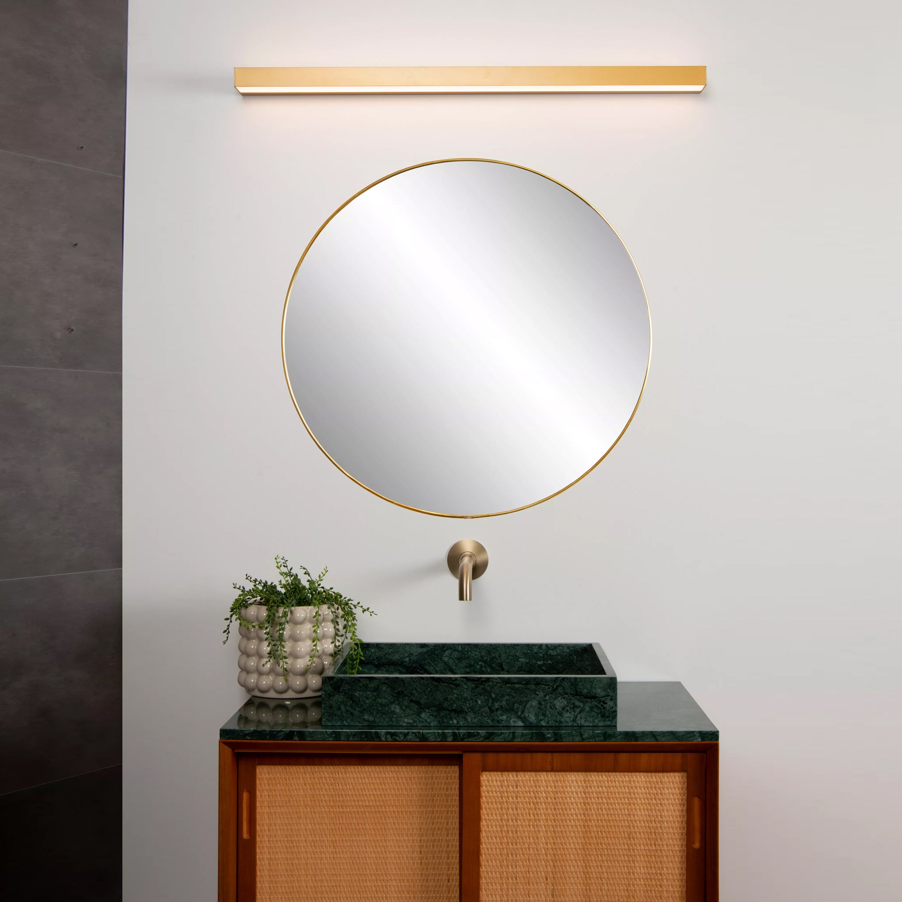 Apliqué metal acrílico oro mate 90x8 cm LED 13W - LUAP0118
