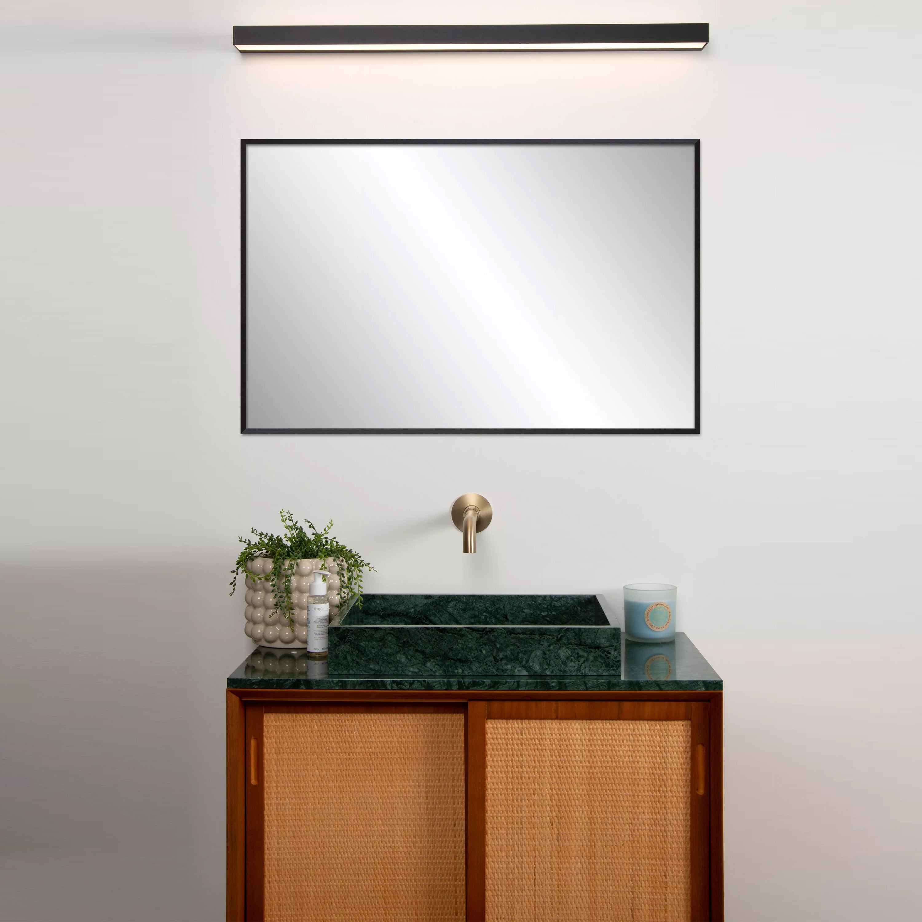 Apliqué metal acrílico negro 90x8 cm LED 13W - LUAP0120