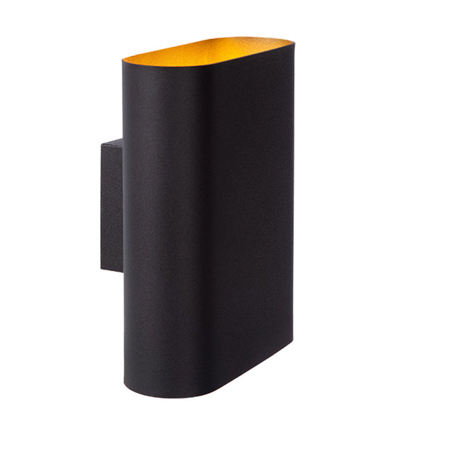Aplique metal  negro dorado 16x20 cm 2 luces E14 - LUAP0148