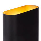 Aplique metal  negro dorado 16x20 cm 2 luces E14 - LUAP0148